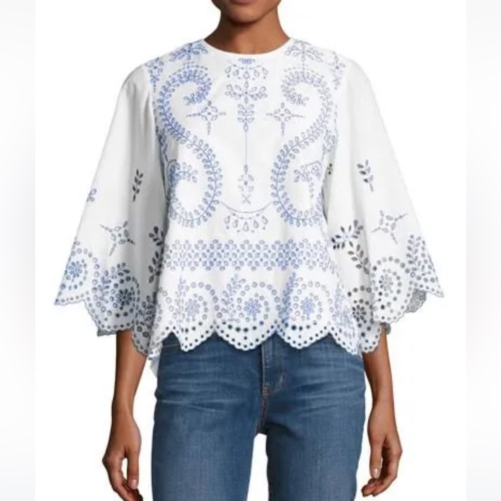 Tory Burch Mariana Top in White Size XL